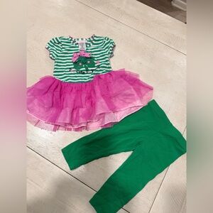 Bonnie Jean Green and White Striped Dress